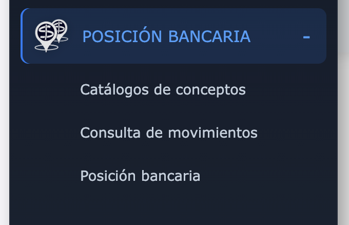 Menú Posición Bancaria