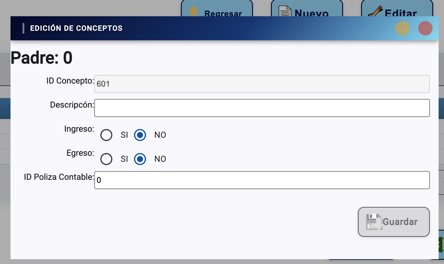 Nuevo y Edicion Conceptos