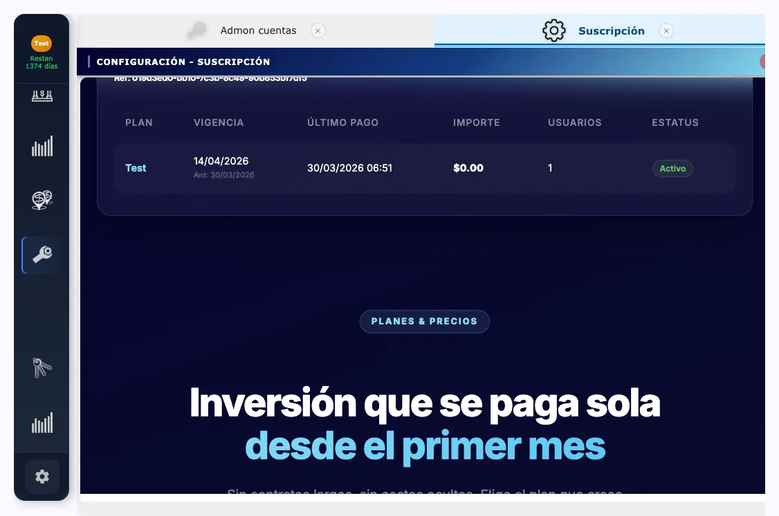 Historial de Suscripciones