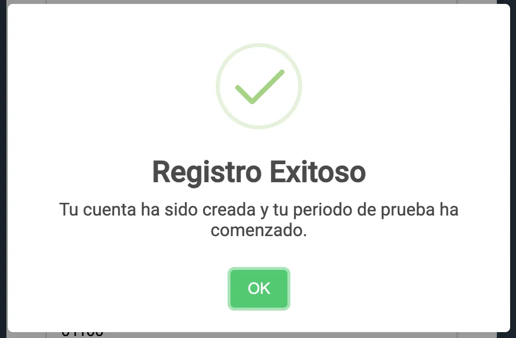 Confirmación de registro